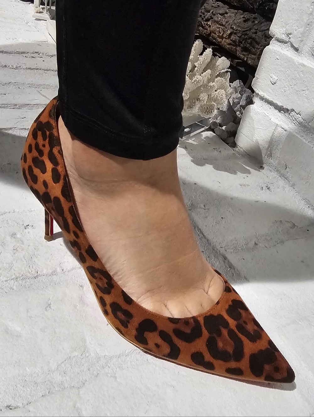 Christian Louboutin Leopard Print Heels with Signature Red Sole